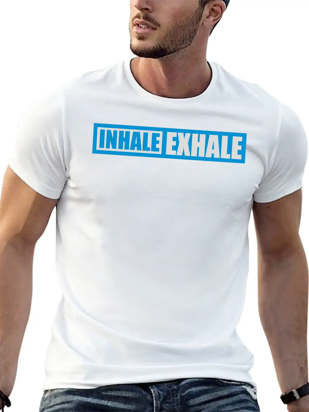 Inhale Exhale Yoga Quote Stylish Everyday T-Shirt – Unisex Basic Cotton Tee