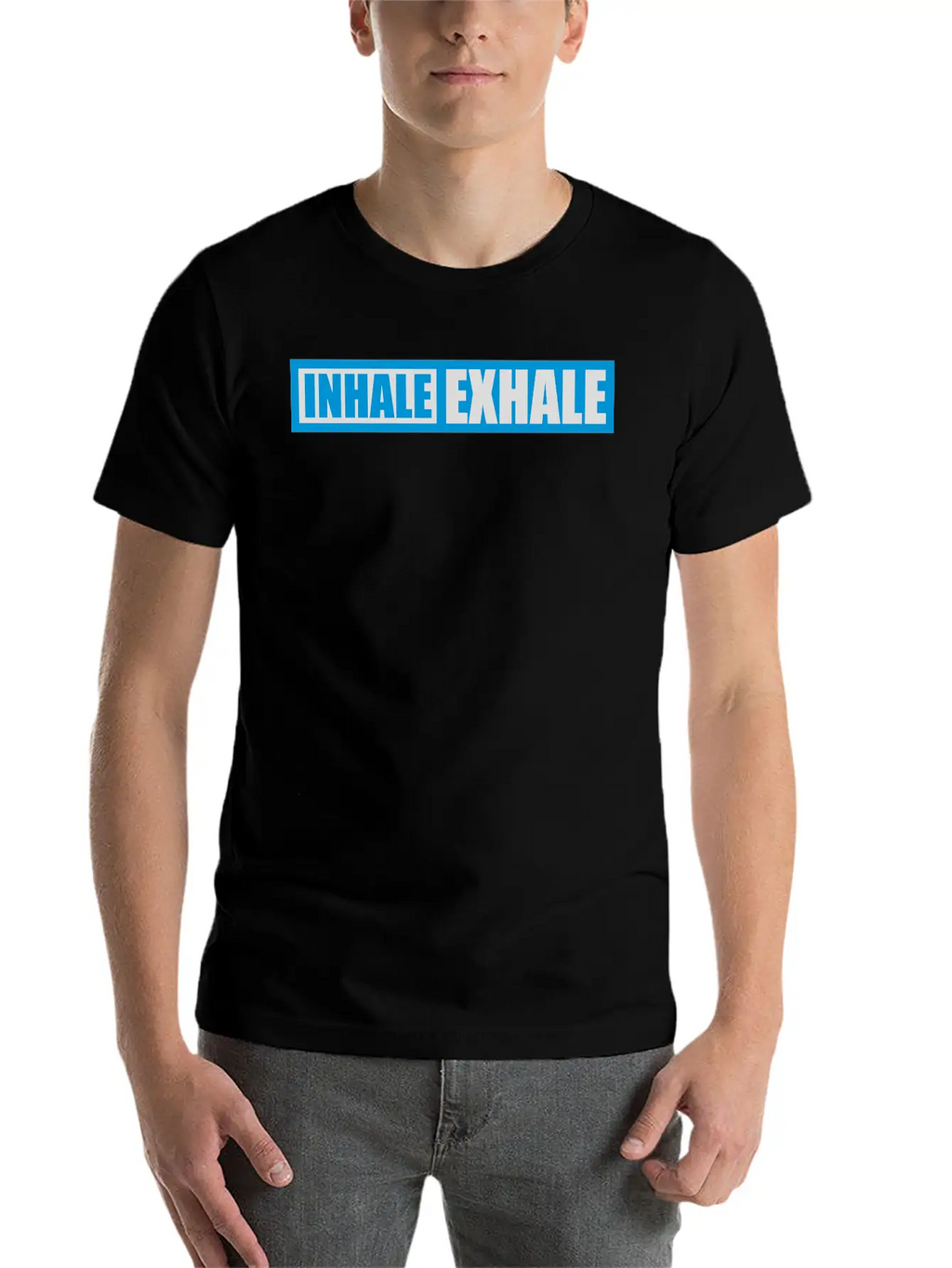 Inhale Exhale Yoga Quote Stylish Everyday T-Shirt – Unisex Basic Cotton Tee