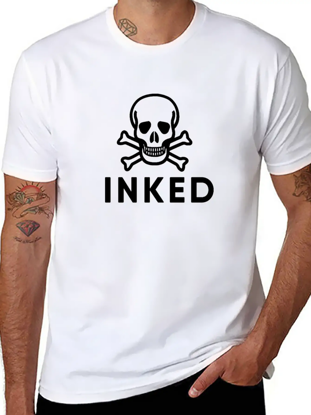 Inked Skull Unisex Casual T-Shirt – Clean Design For Daily Comfort