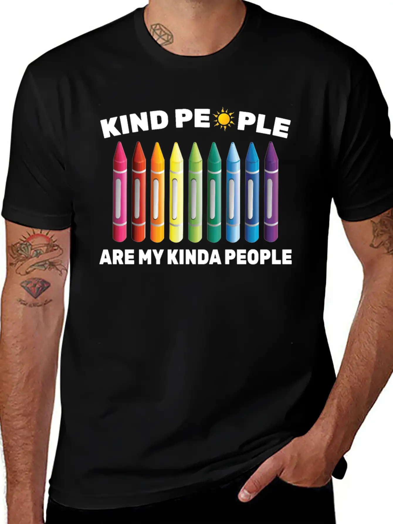 Inpirational - Kind People Are My Kinda People - Unisex Short Sleeve Soft Cotton T-Shirt – Casual Everyday Wear