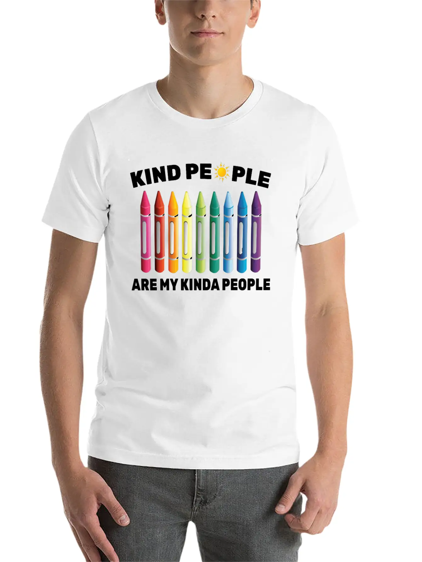 Inpirational - Kind People Are My Kinda People - Unisex Short Sleeve Soft Cotton T-Shirt – Casual Everyday Wear