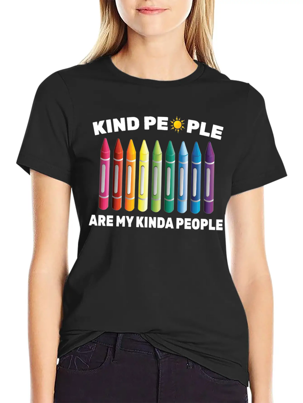 Inpirational - Kind People Are My Kinda People - Unisex Short Sleeve Soft Cotton T-Shirt – Casual Everyday Wear