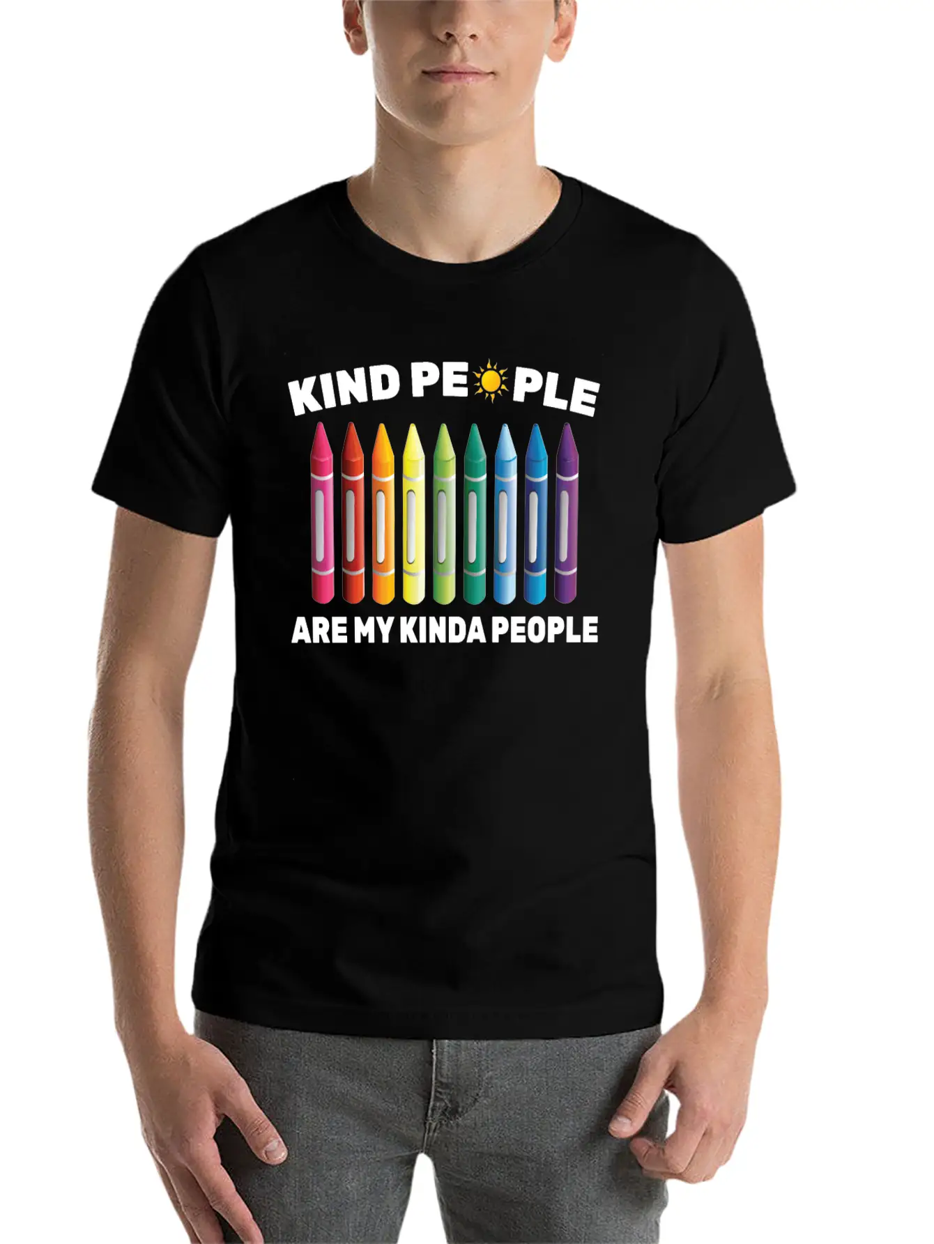 Inpirational - Kind People Are My Kinda People - Unisex Short Sleeve Soft Cotton T-Shirt – Casual Everyday Wear