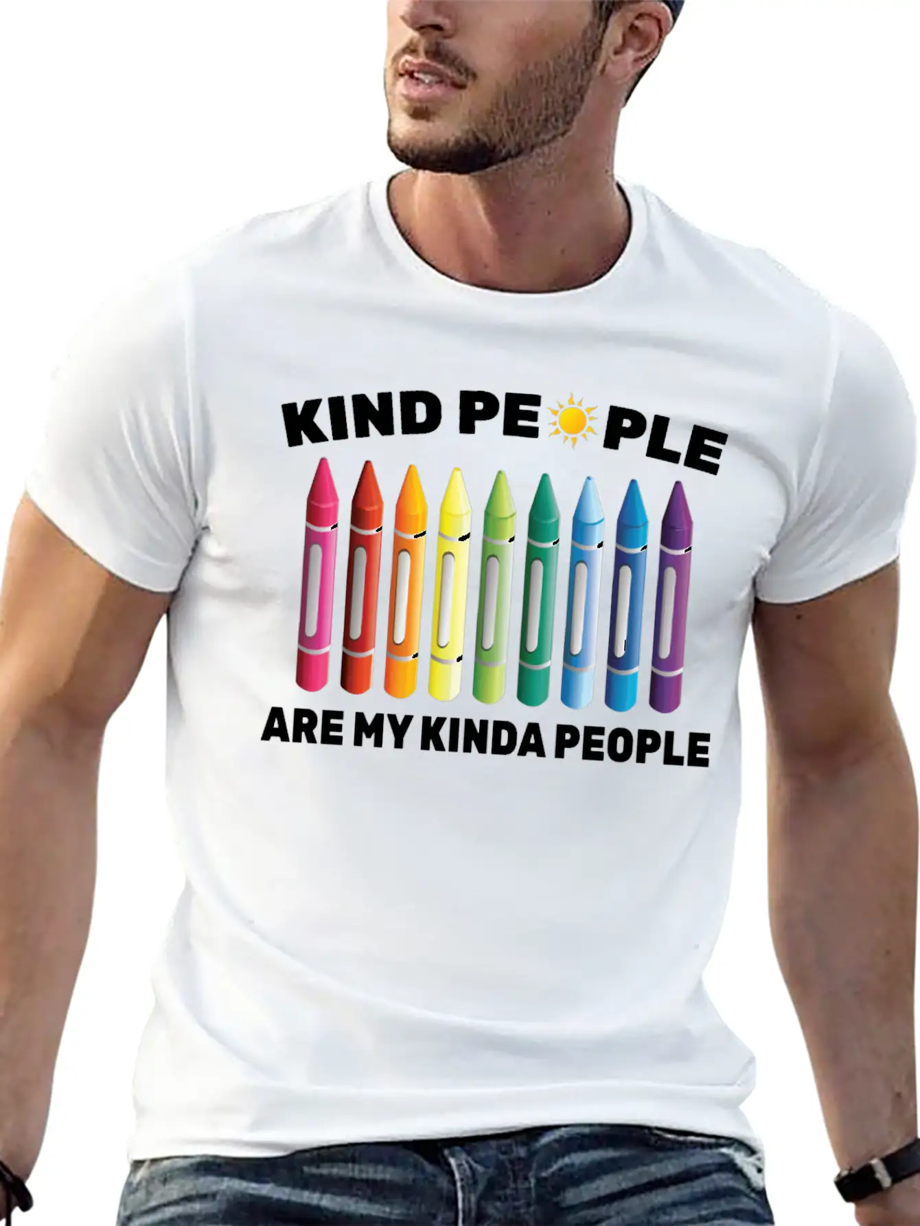 Inpirational - Kind People Are My Kinda People - Unisex Short Sleeve Soft Cotton T-Shirt – Casual Everyday Wear