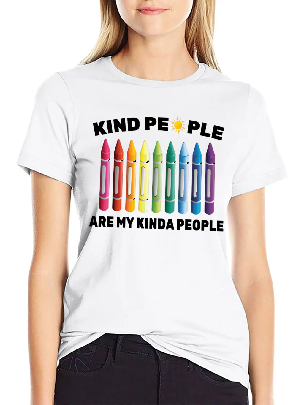 Inpirational - Kind People Are My Kinda People - Unisex Short Sleeve Soft Cotton T-Shirt – Casual Everyday Wear