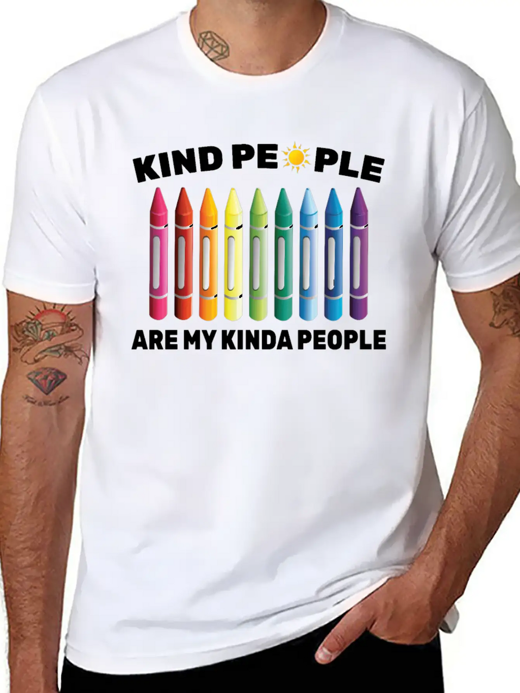 Inpirational - Kind People Are My Kinda People - Unisex Short Sleeve Soft Cotton T-Shirt – Casual Everyday Wear