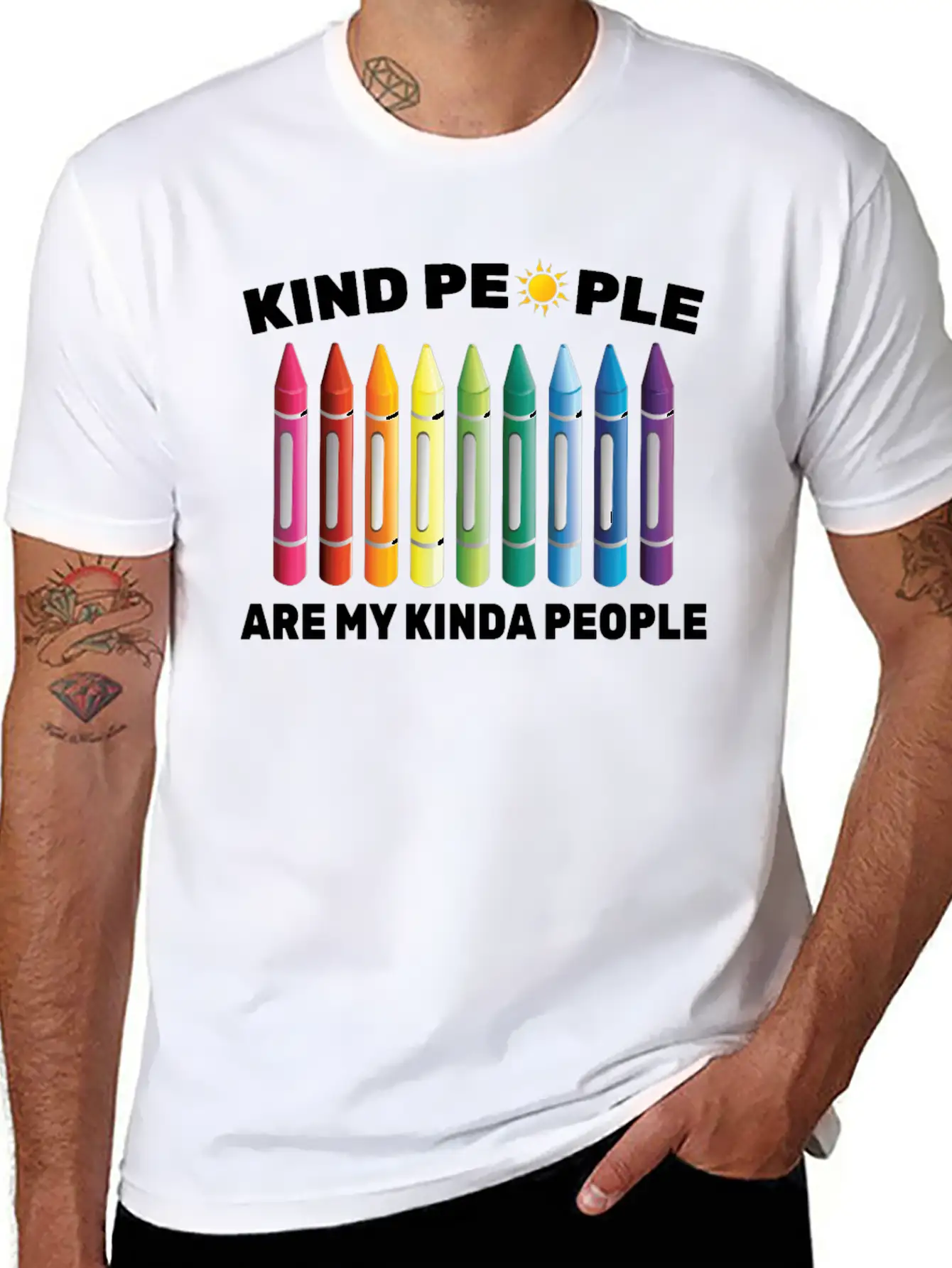Inpirational - Kind People Are My Kinda People - Unisex Short Sleeve Soft Cotton T-Shirt – Casual Everyday Wear