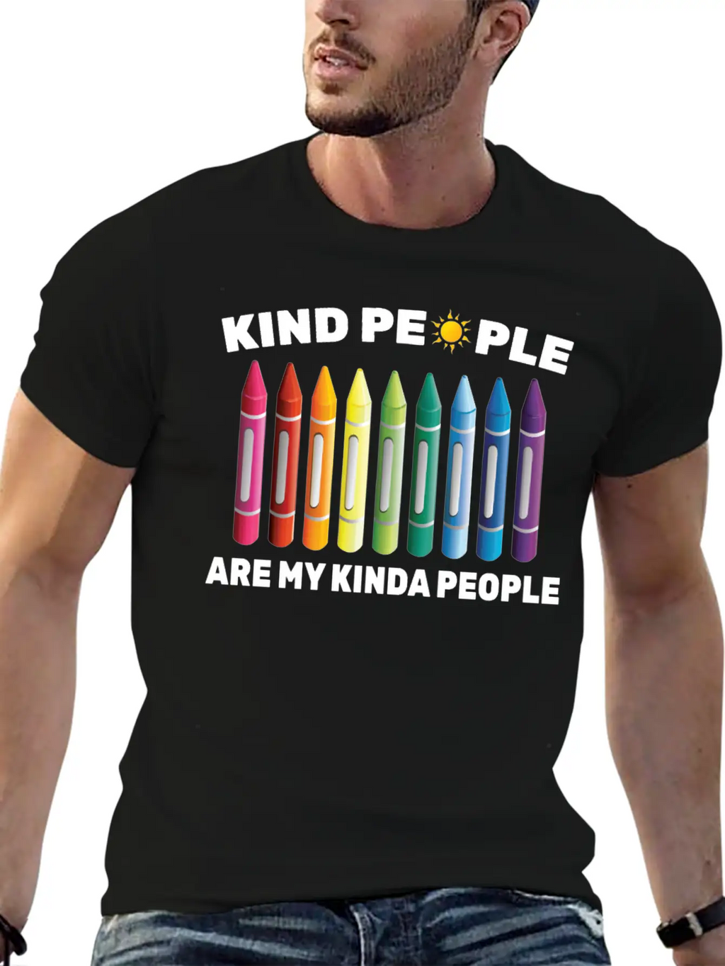Inpirational - Kind People Are My Kinda People - Unisex Short Sleeve Soft Cotton T-Shirt – Casual Everyday Wear