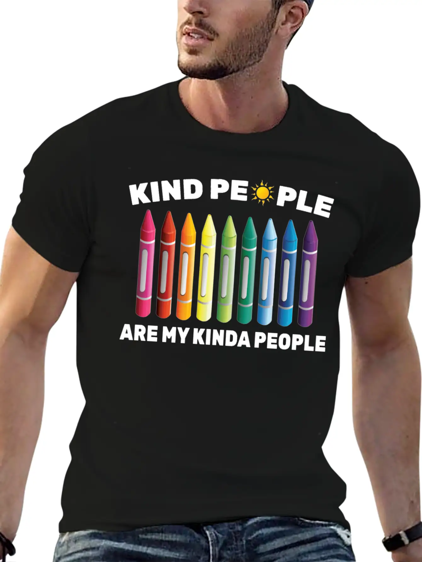 Inpirational - Kind People Are My Kinda People - Unisex Short Sleeve Soft Cotton T-Shirt – Casual Everyday Wear