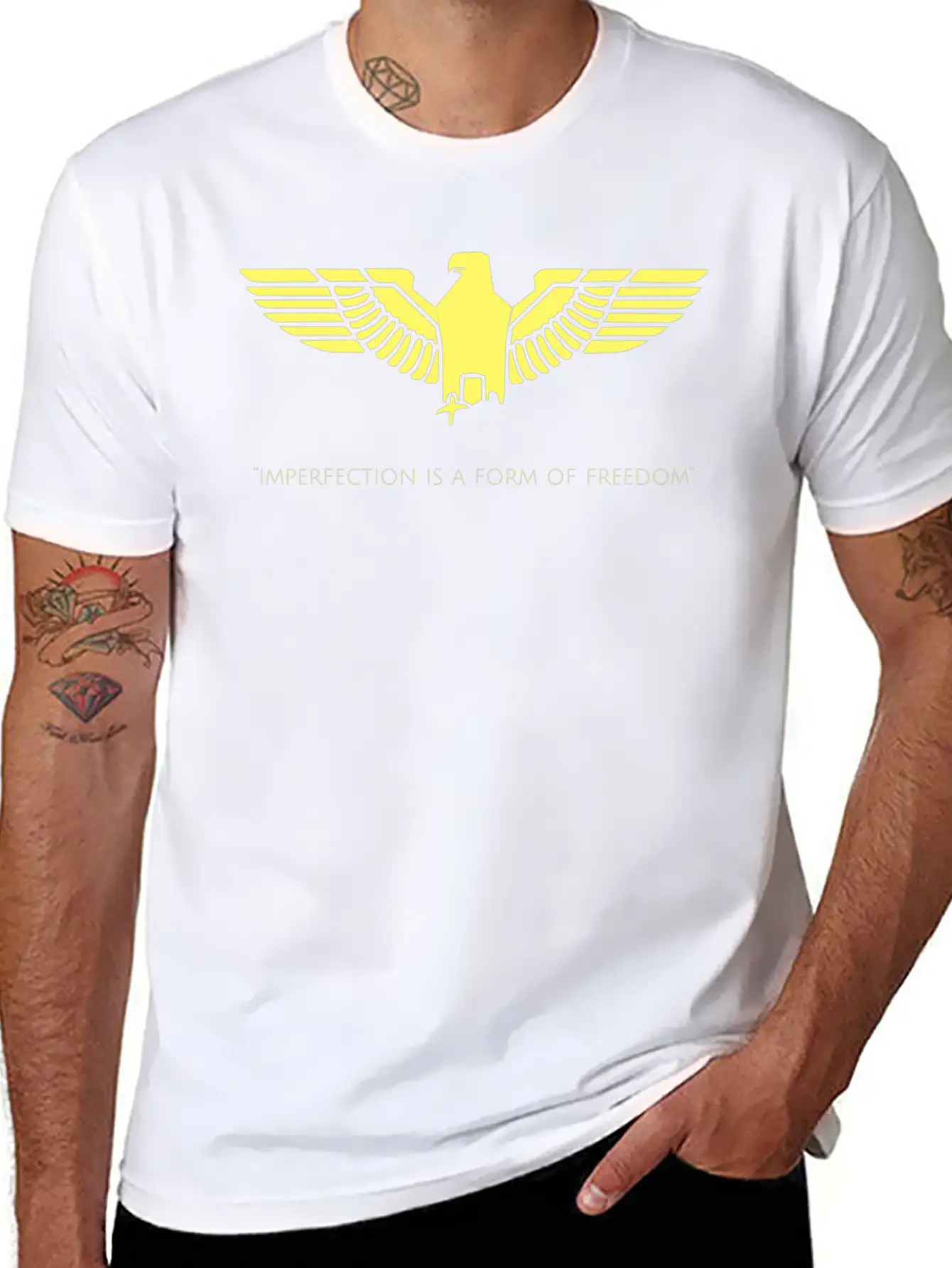 Inspirational Freedom Quote Casual Graphic T-Shirt – Simple And Comfortable Daily Wear