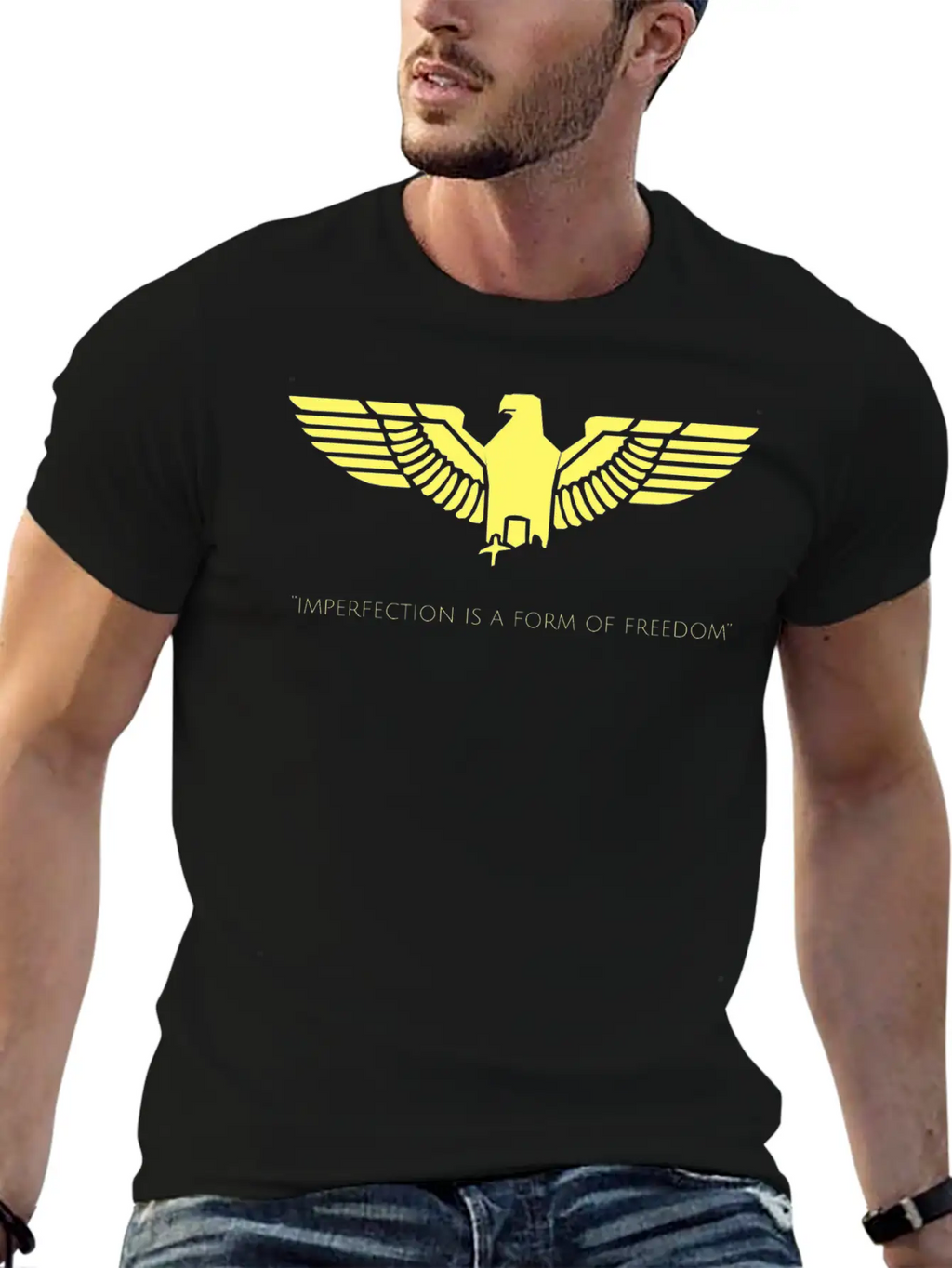 Inspirational Freedom Quote Casual Graphic T-Shirt – Simple And Comfortable Daily Wear