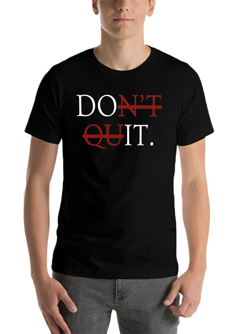 Inspirational Motivational Quit Growth-Minded Go G Unisex Casual T-Shirt – Clean Design For Daily Comfort