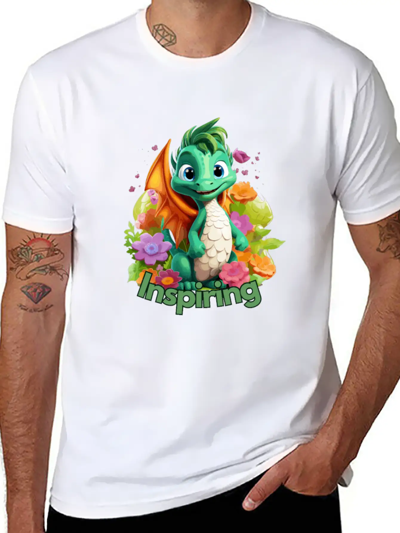 Inspiring Dragon Essential Cotton Tee For Daily Outfits – Unisex Style