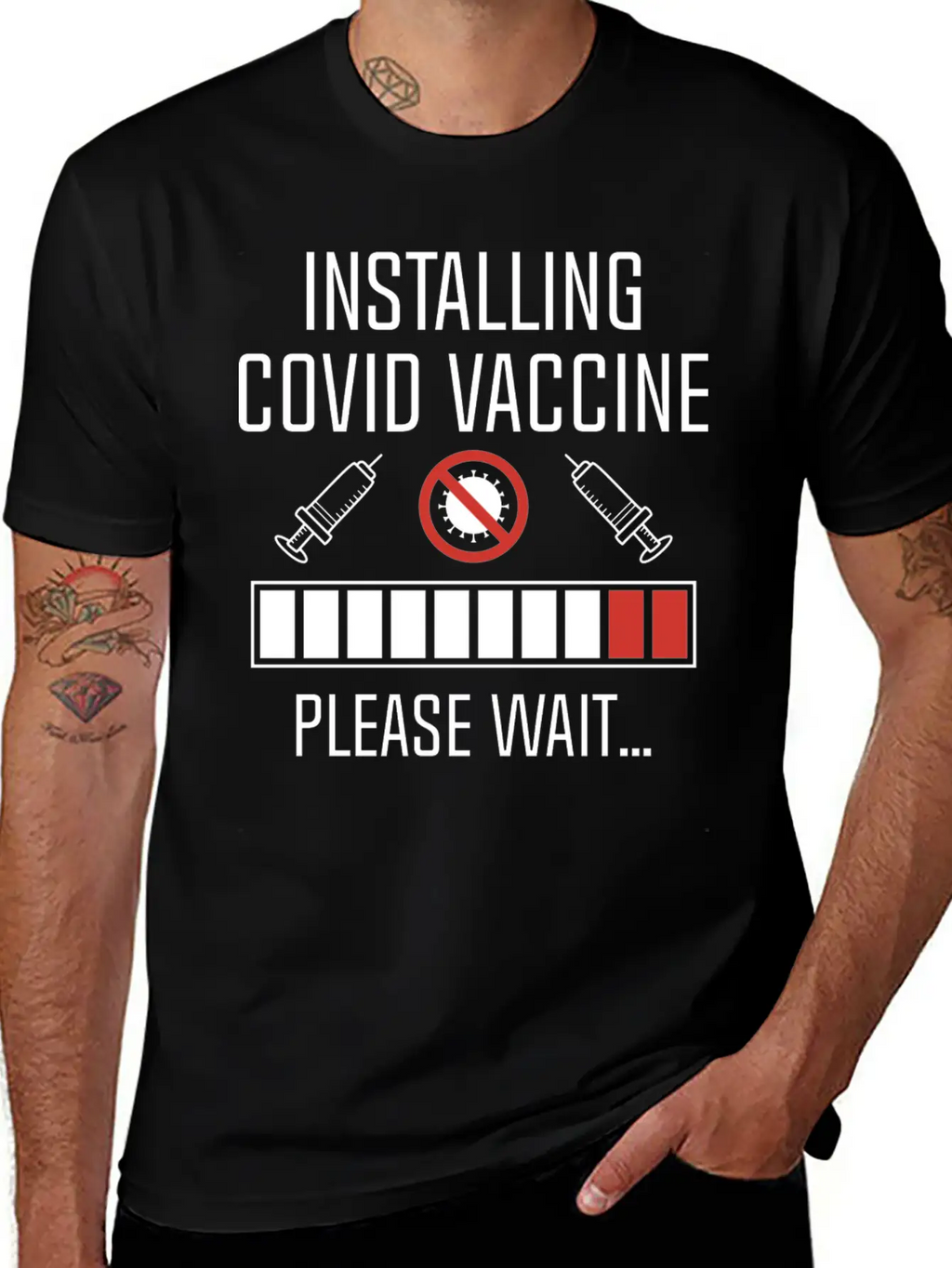 Installing Covid Vaccine Unisex Casual T-Shirt – Clean Design For Daily Comfort