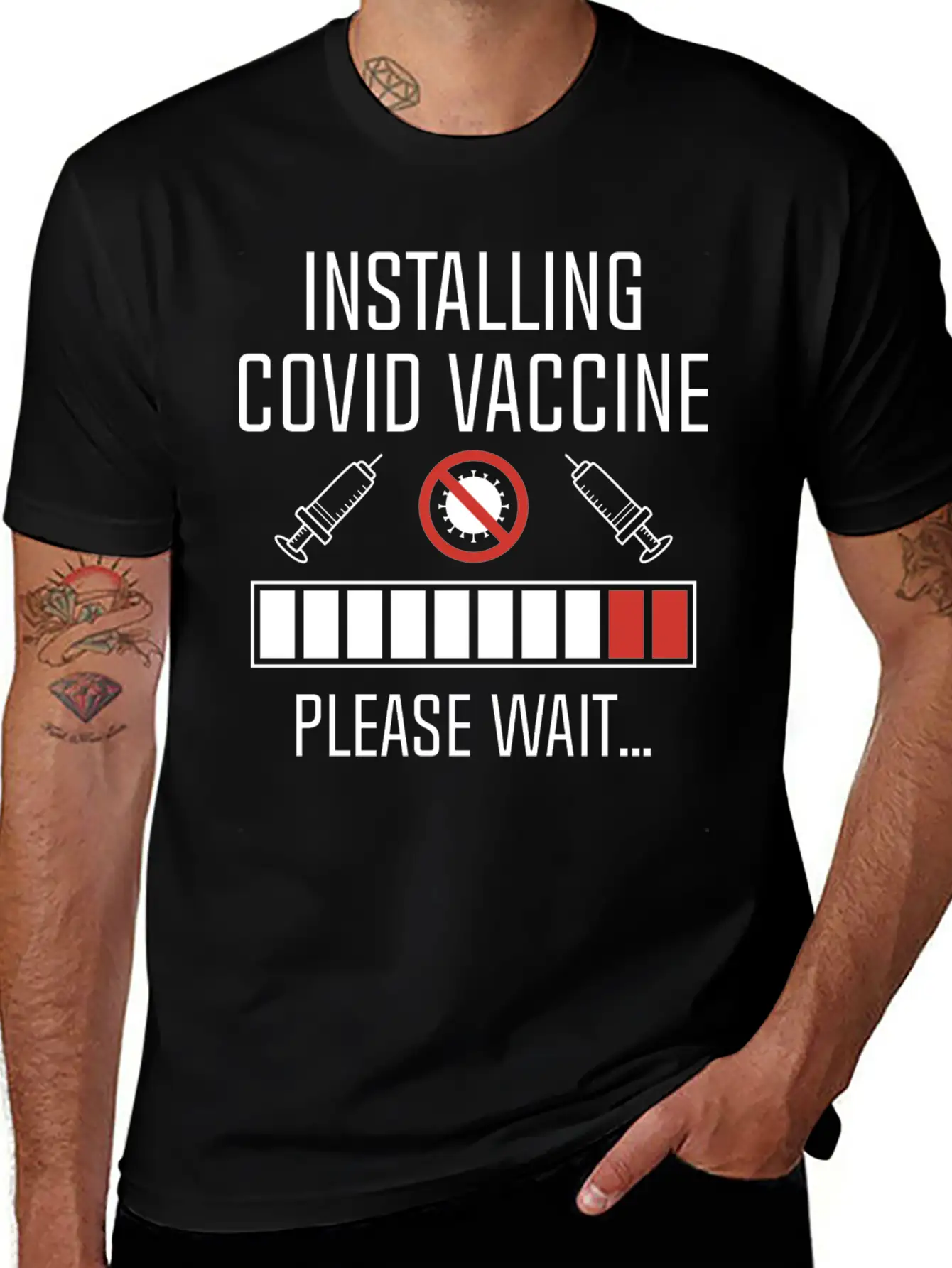 Installing Covid Vaccine Unisex Casual T-Shirt – Clean Design For Daily Comfort