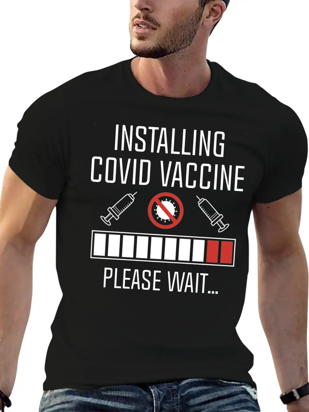Installing Covid Vaccine Unisex Casual T-Shirt – Clean Design For Daily Comfort
