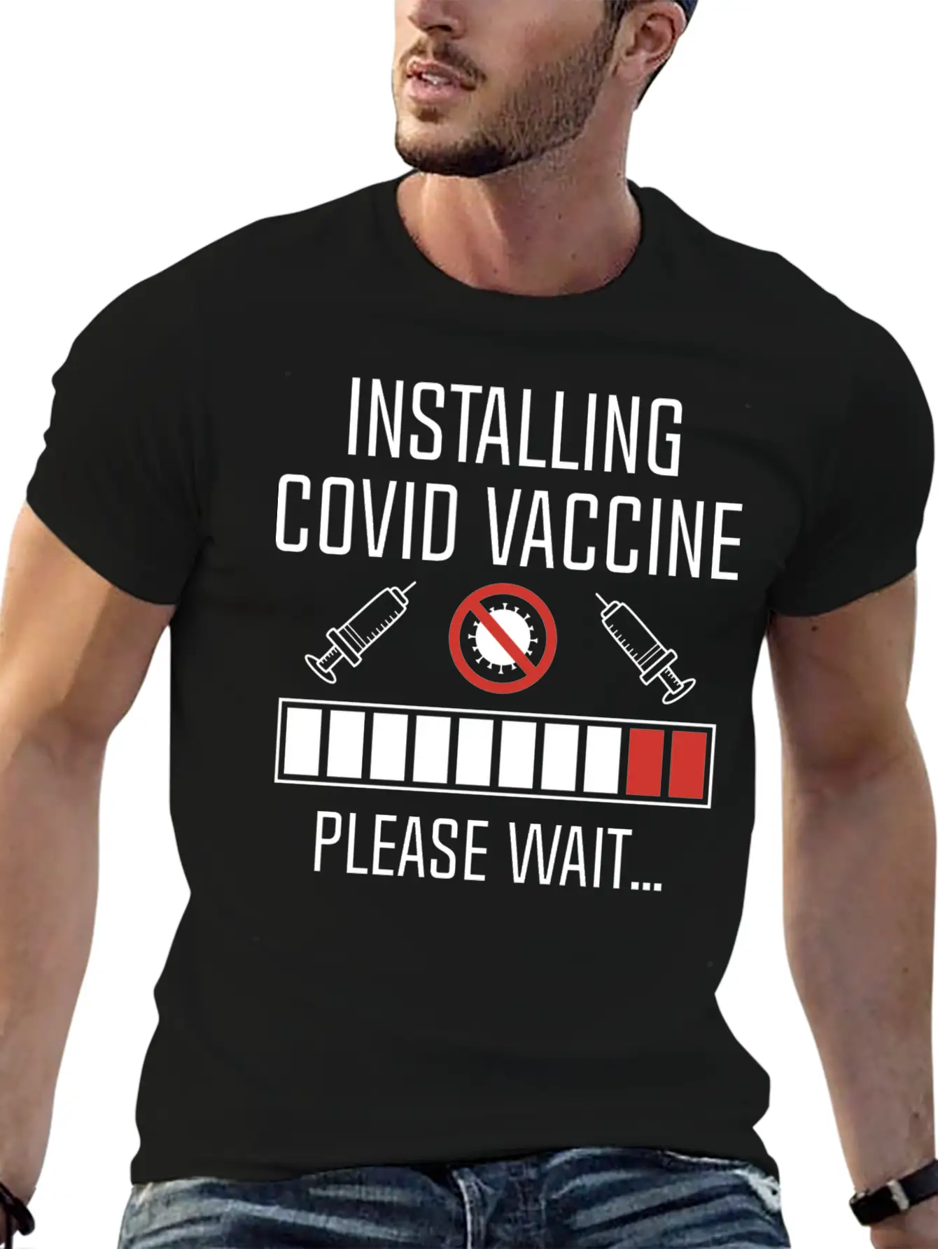 Installing Covid Vaccine Unisex Casual T-Shirt – Clean Design For Daily Comfort