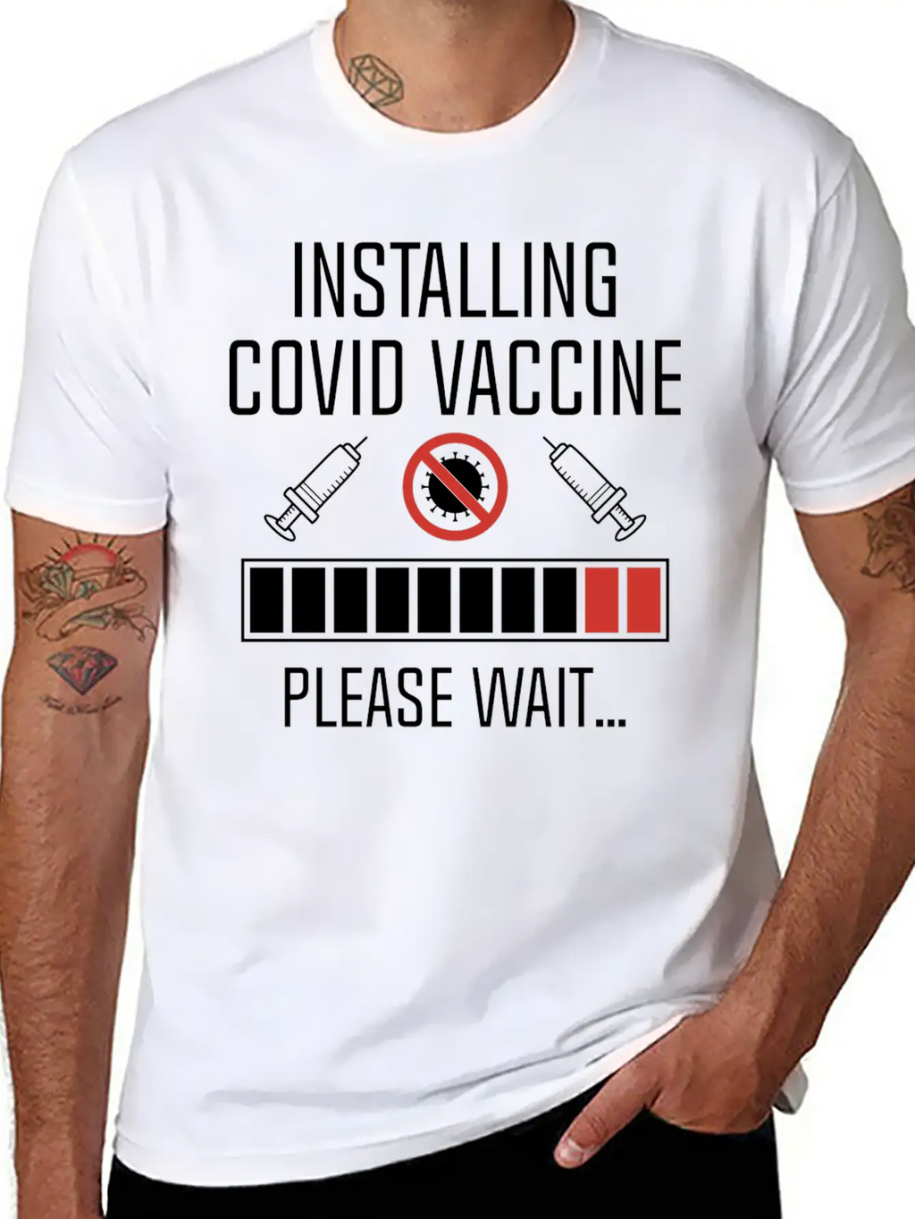 Installing Covid Vaccine Unisex Casual T-Shirt – Clean Design For Daily Comfort