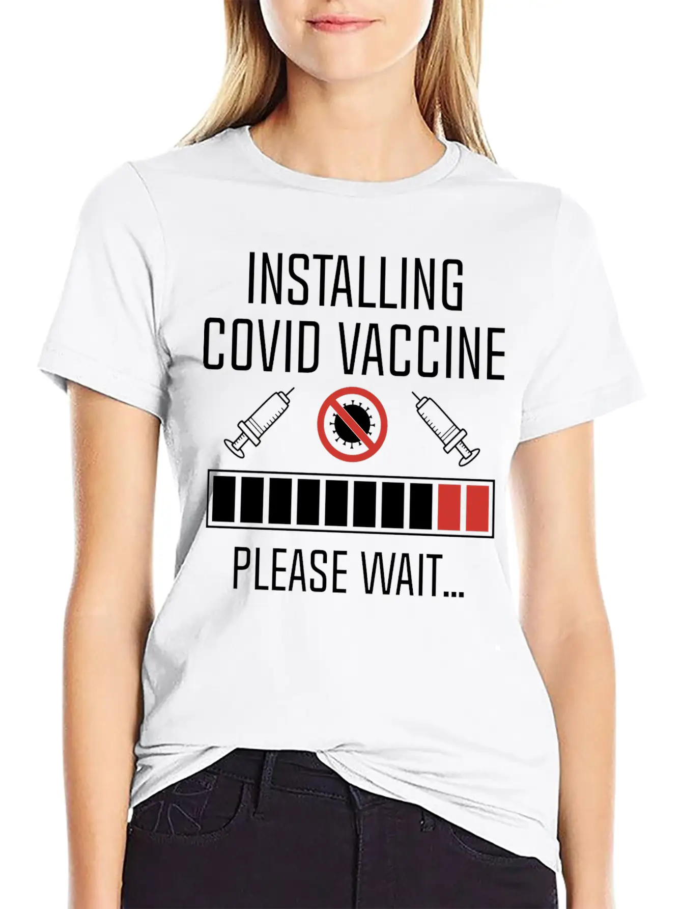 Installing Covid Vaccine Unisex Casual T-Shirt – Clean Design For Daily Comfort