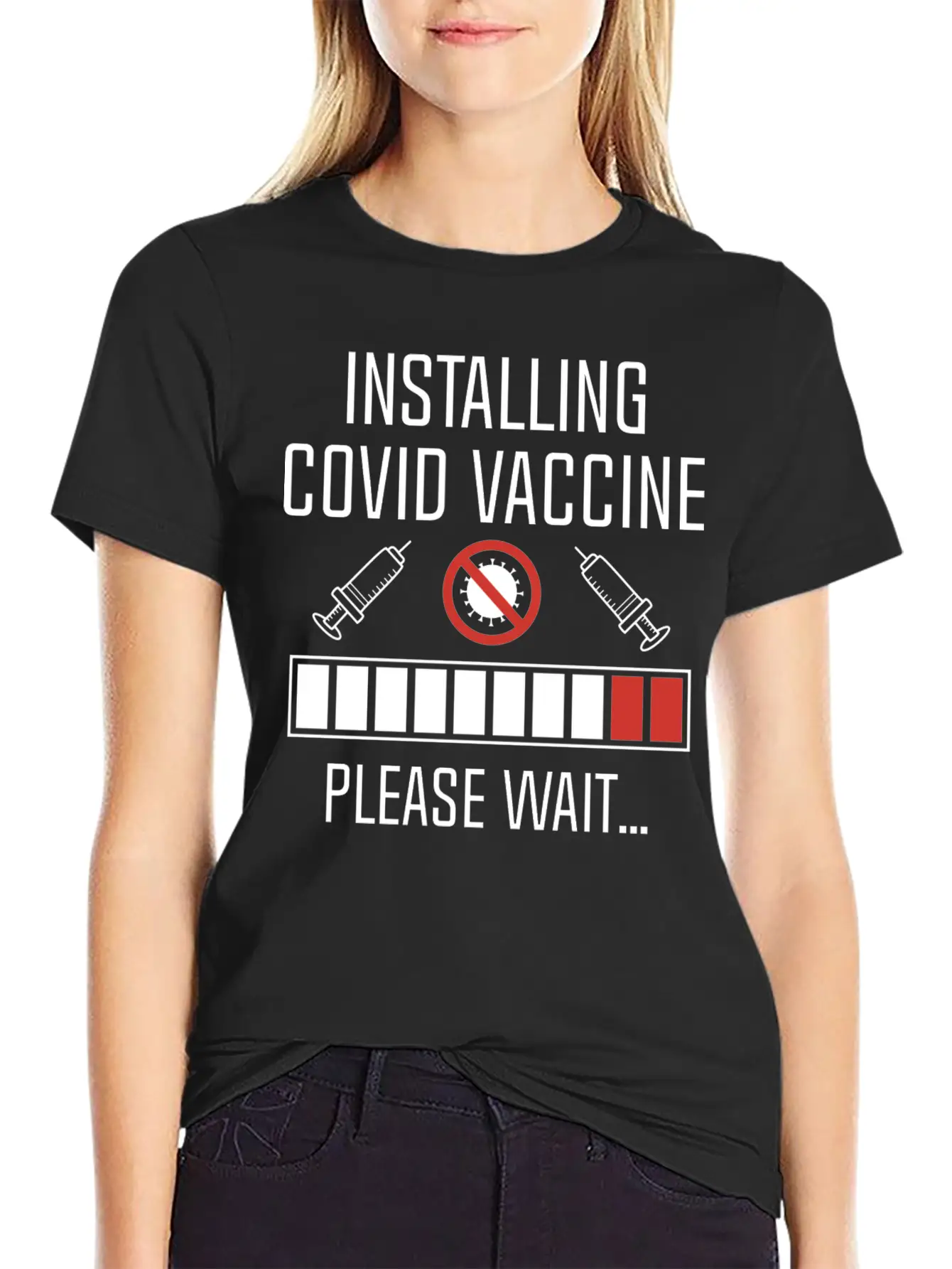 Installing Covid Vaccine Unisex Casual T-Shirt – Clean Design For Daily Comfort