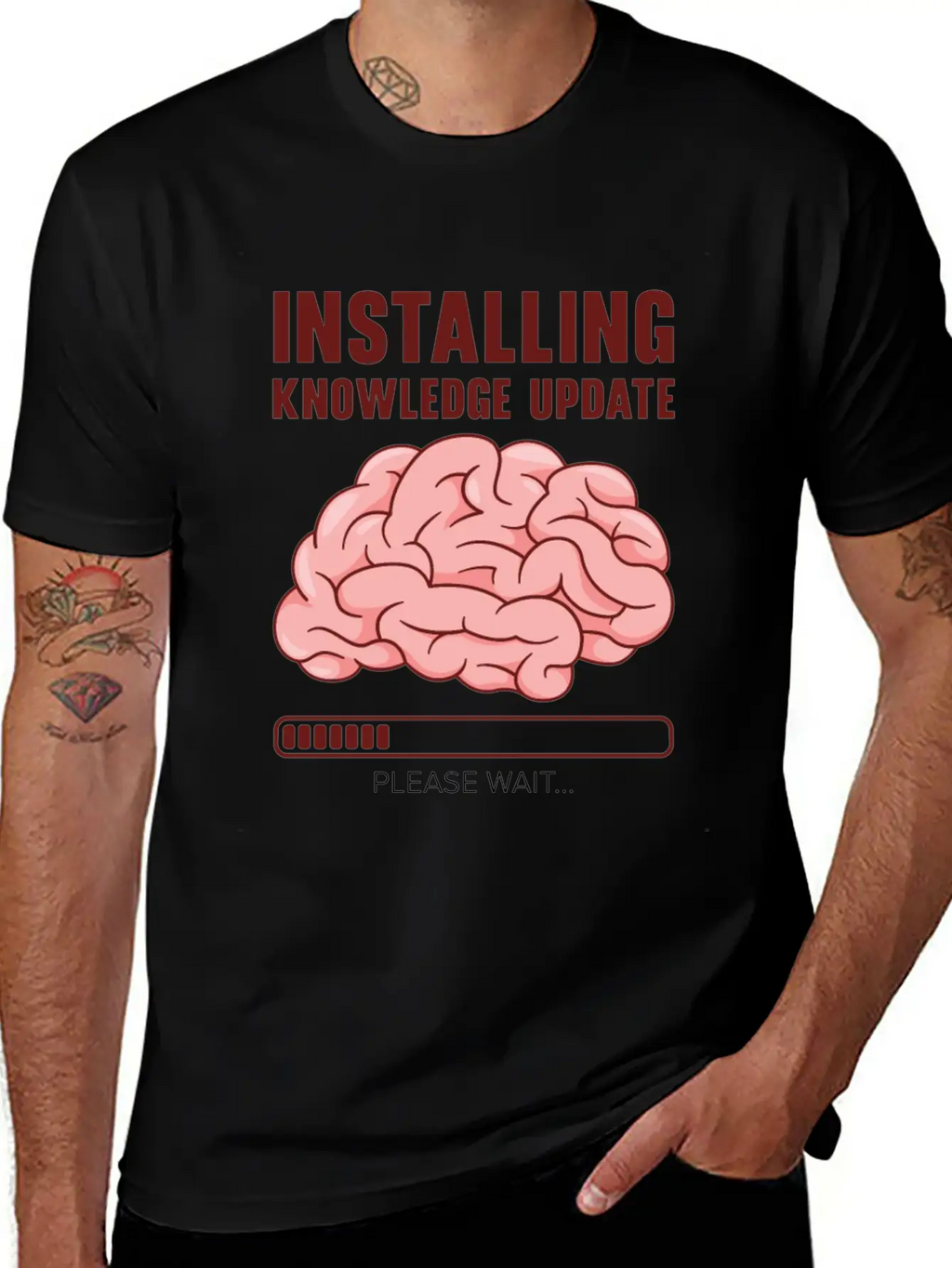 Installing Knowledge Update Student Brain Loading Unisex Short Sleeve Soft Cotton T-Shirt – Casual Everyday Wear