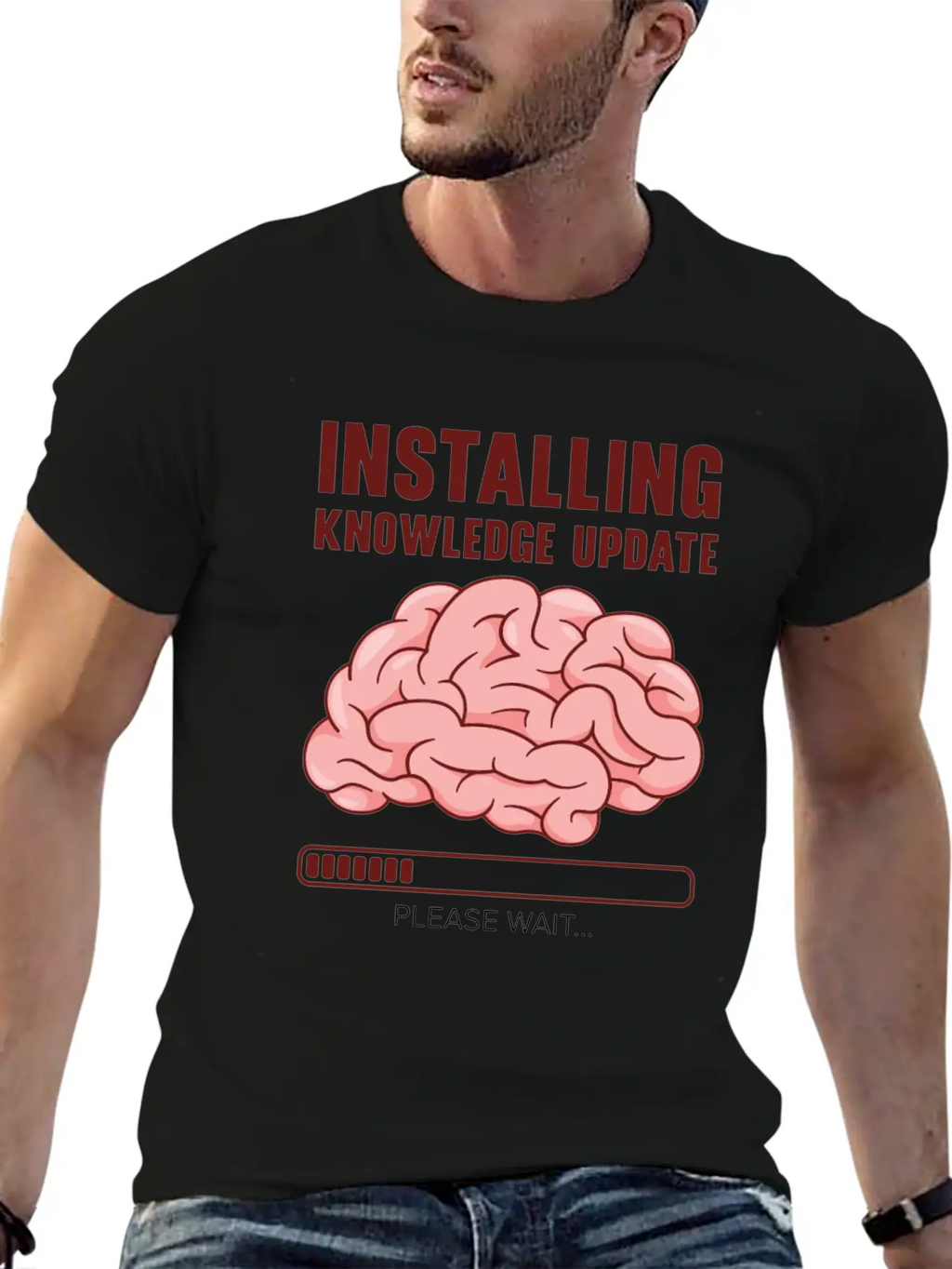 Installing Knowledge Update Student Brain Loading Unisex Short Sleeve Soft Cotton T-Shirt – Casual Everyday Wear
