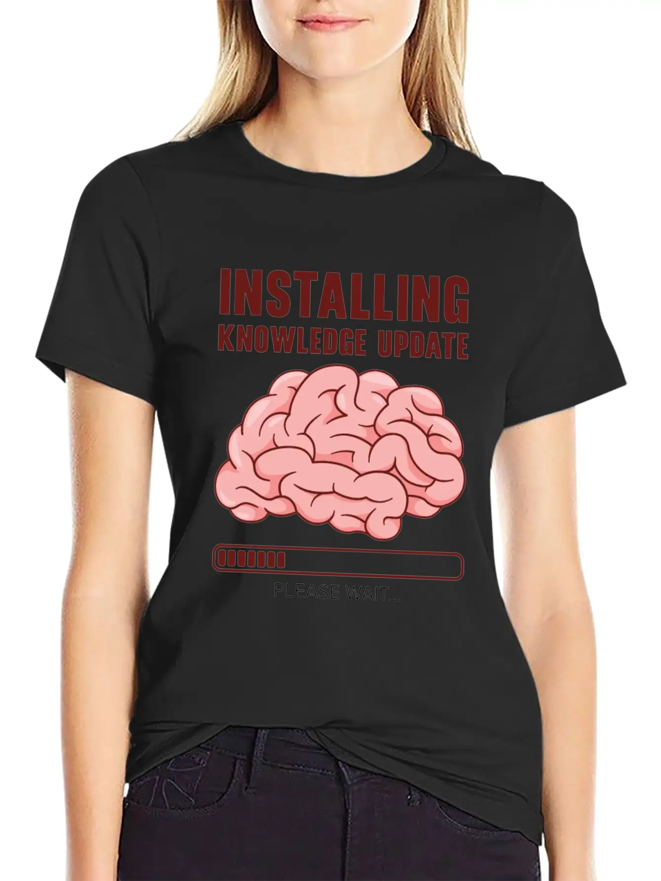 Installing Knowledge Update Student Brain Loading Unisex Short Sleeve Soft Cotton T-Shirt – Casual Everyday Wear