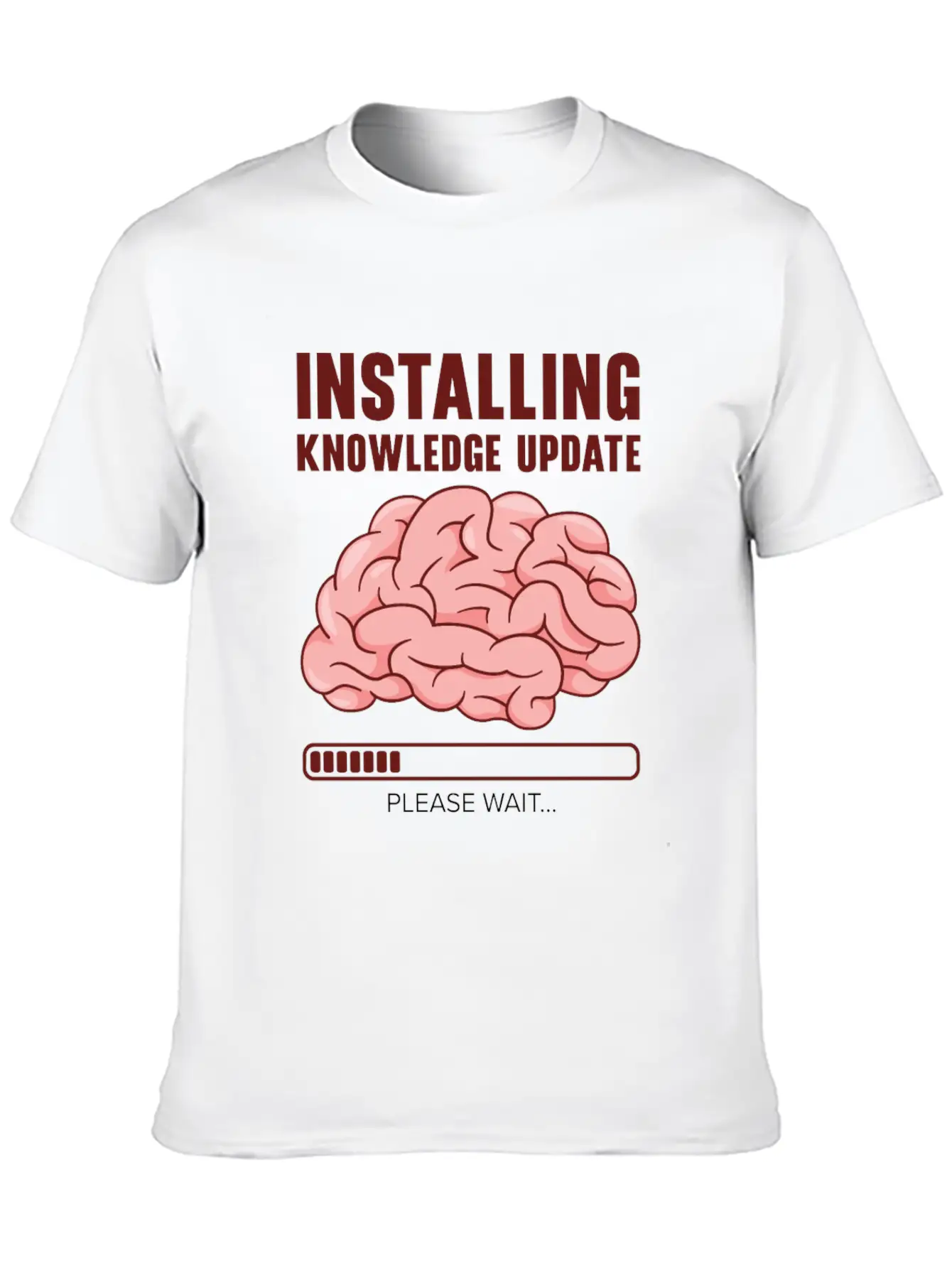 Installing Knowledge Update Student Brain Loading Unisex Short Sleeve Soft Cotton T-Shirt – Casual Everyday Wear