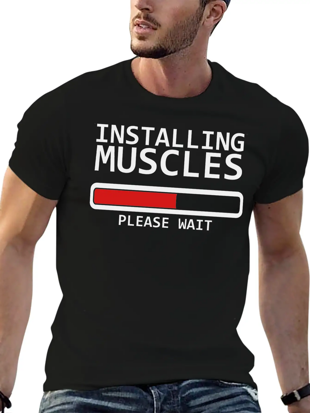 Installing Muscles Unisex Casual T-Shirt – Clean Design For Daily Comfort