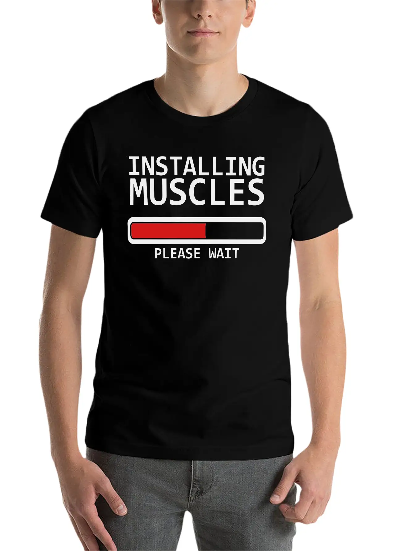 Installing Muscles Unisex Casual T-Shirt – Clean Design For Daily Comfort