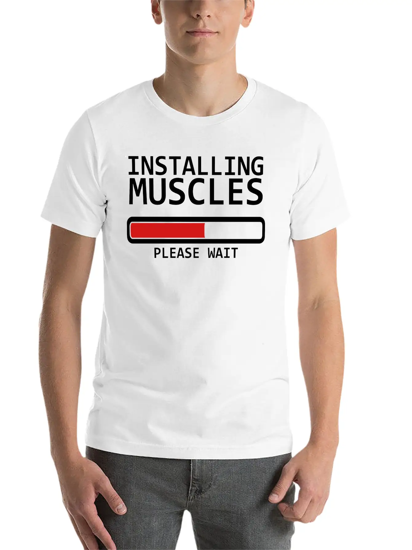 Installing Muscles Unisex Casual T-Shirt – Clean Design For Daily Comfort