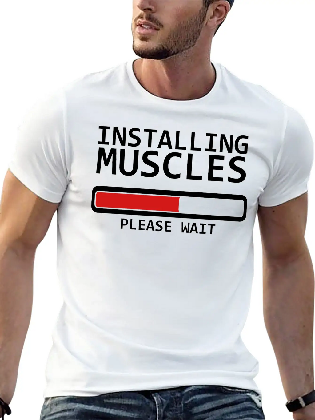 Installing Muscles Unisex Casual T-Shirt – Clean Design For Daily Comfort