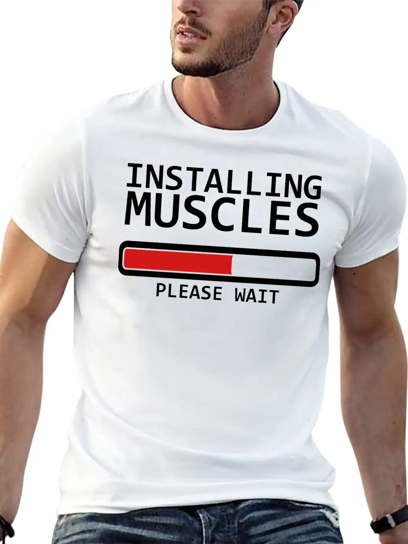 Installing Muscles Unisex Casual T-Shirt – Clean Design For Daily Comfort