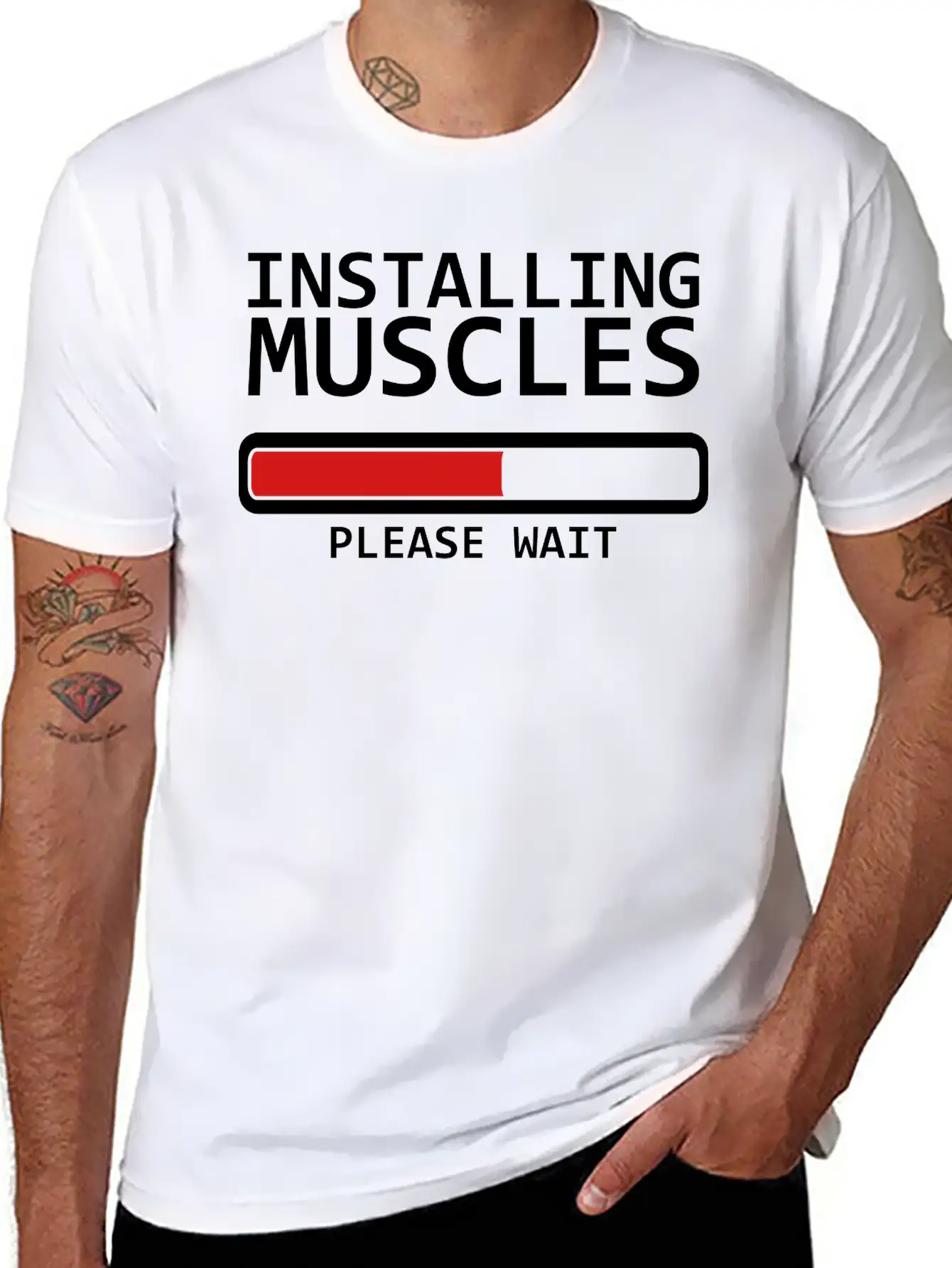 Installing Muscles Unisex Casual T-Shirt – Clean Design For Daily Comfort