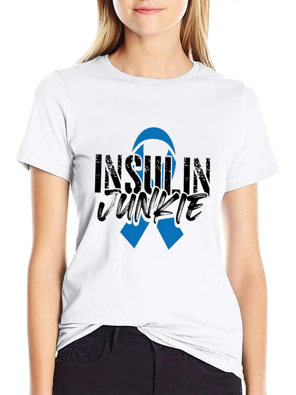 Insulin Junkie Diabetes Insulin Awareness Month Casual Graphic T-Shirt – Simple And Comfortable Daily Wear