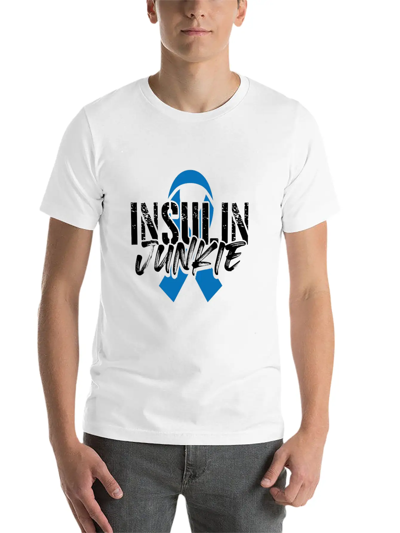 Insulin Junkie Diabetes Insulin Awareness Month Casual Graphic T-Shirt – Simple And Comfortable Daily Wear