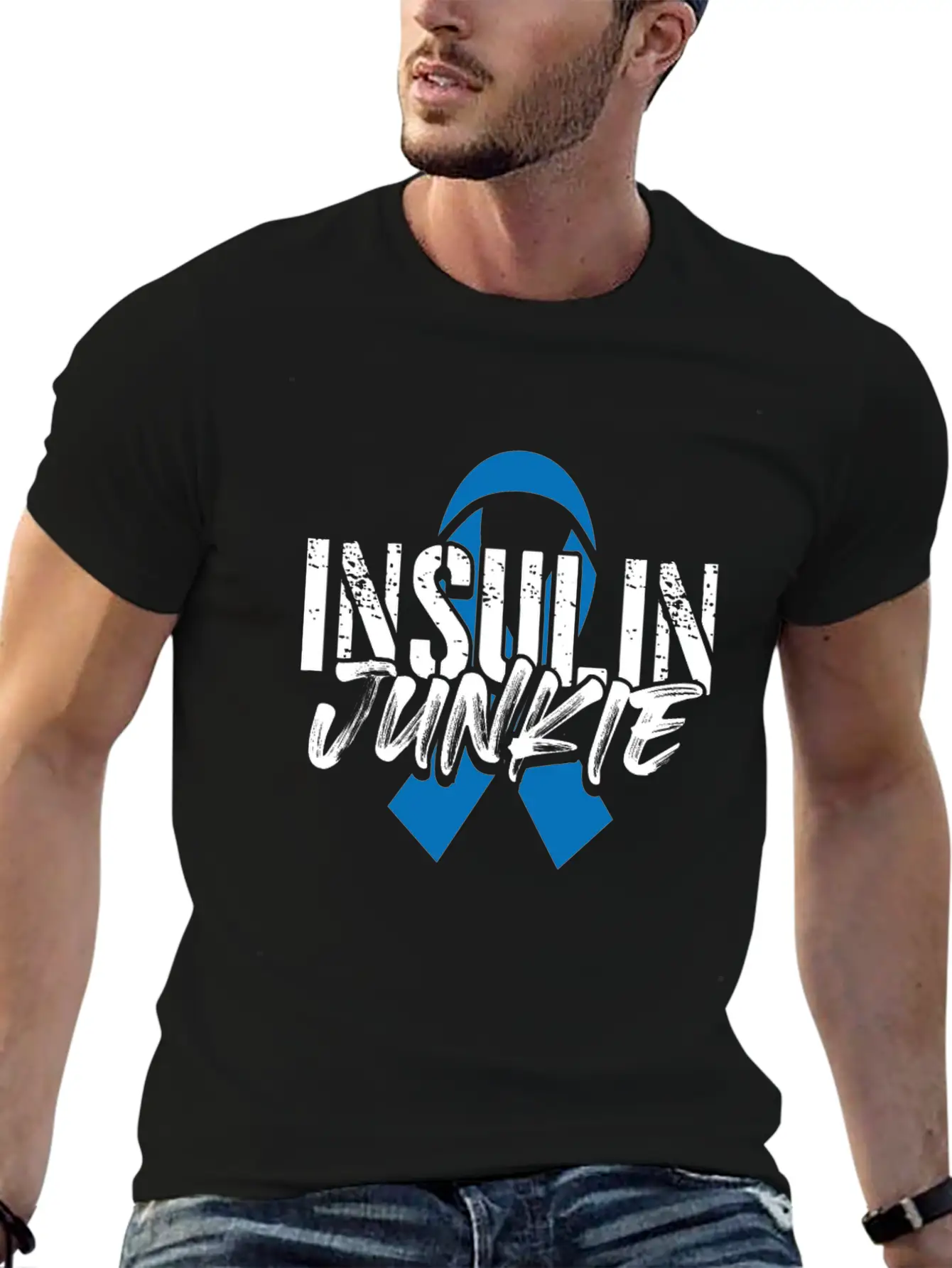Insulin Junkie Diabetes Insulin Awareness Month Casual Graphic T-Shirt – Simple And Comfortable Daily Wear