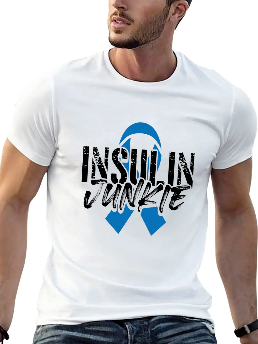 Insulin Junkie Diabetes Insulin Awareness Month Casual Graphic T-Shirt – Simple And Comfortable Daily Wear