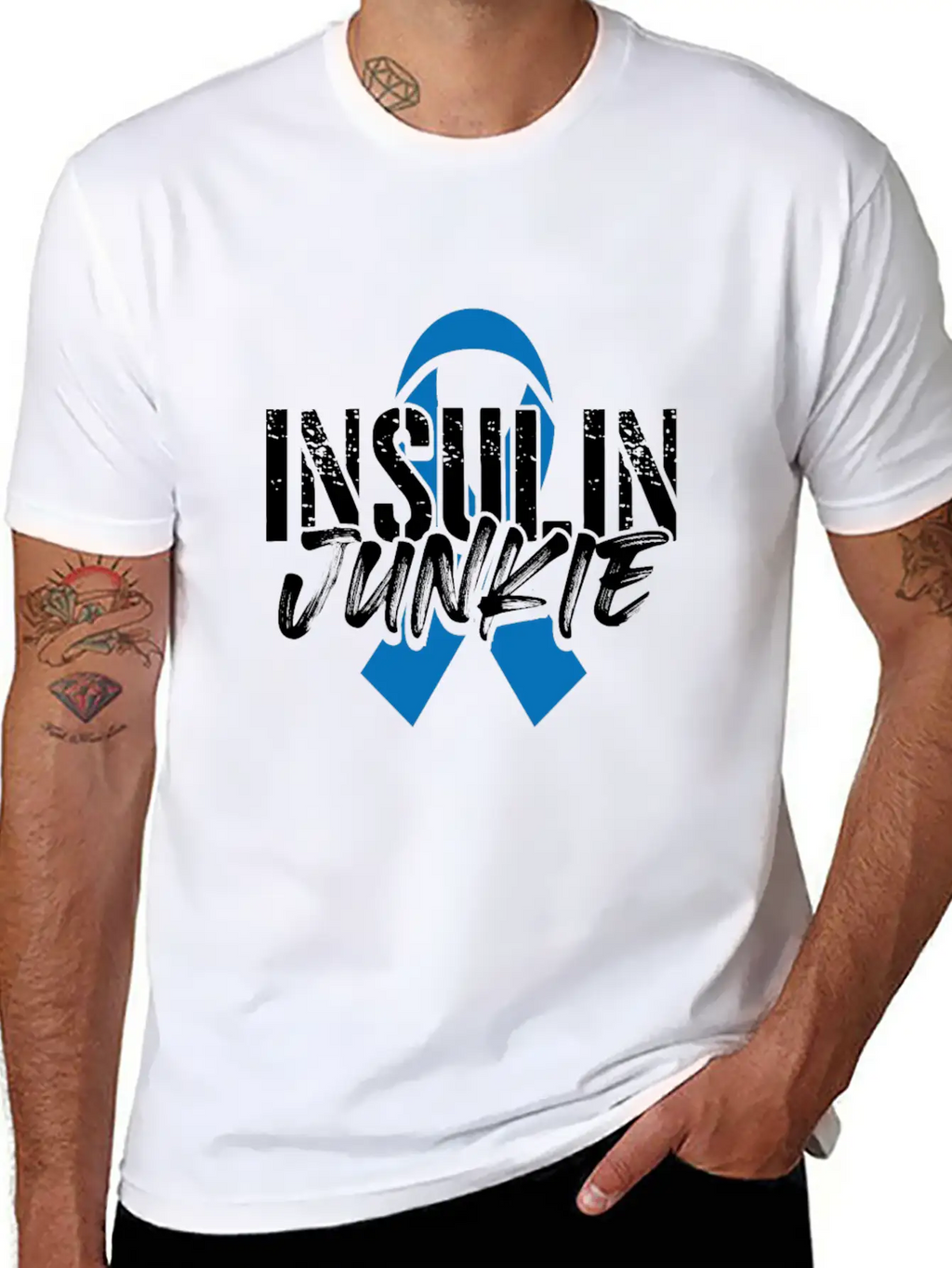 Insulin Junkie Diabetes Insulin Awareness Month Casual Graphic T-Shirt – Simple And Comfortable Daily Wear