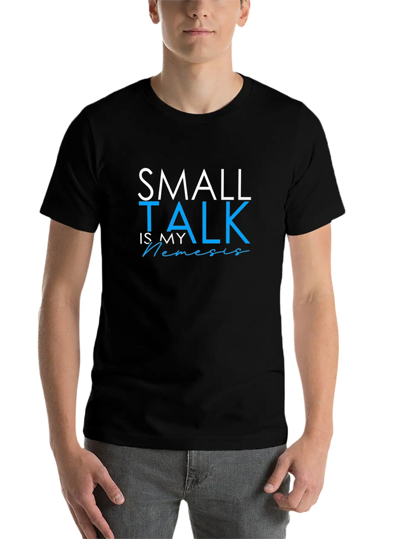 INTJ Small Talk Is My Nemesis Unisex Short Sleeve Soft Cotton T-Shirt – Casual Everyday Wear