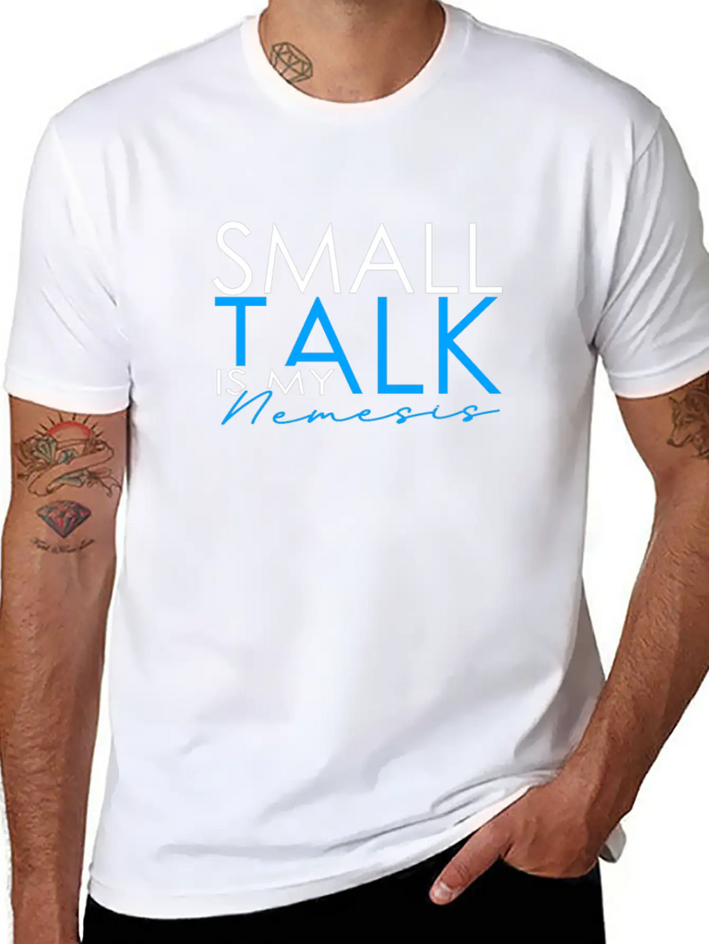 INTJ Small Talk Is My Nemesis Unisex Short Sleeve Soft Cotton T-Shirt – Casual Everyday Wear