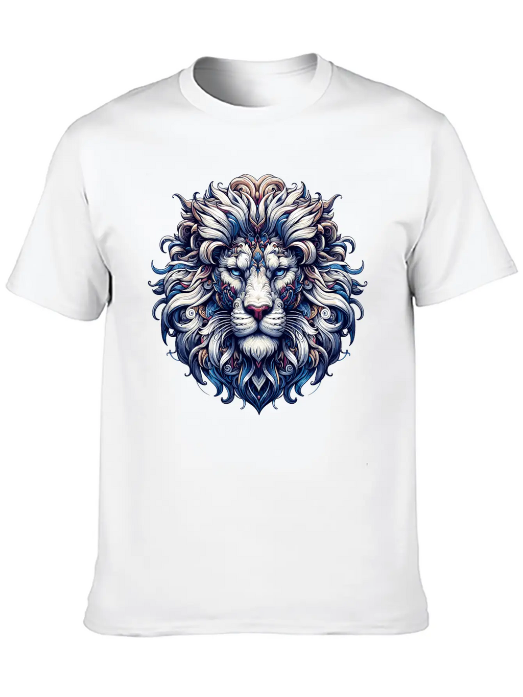 Intricate Majestic Lion: Baroque Style Elegance Unisex Casual T-Shirt – Clean Design For Daily Comfort