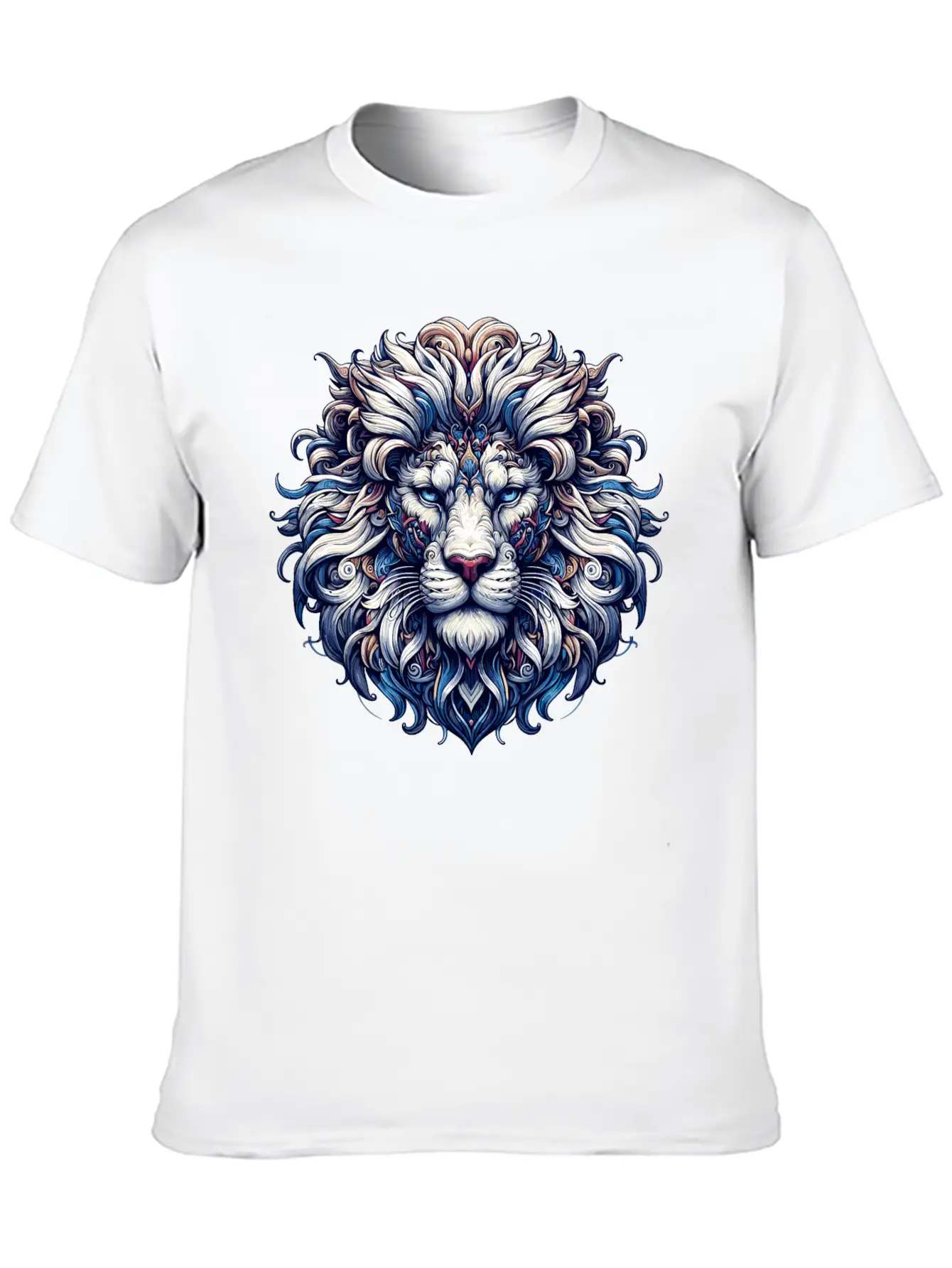 Intricate Majestic Lion: Baroque Style Elegance Unisex Casual T-Shirt – Clean Design For Daily Comfort