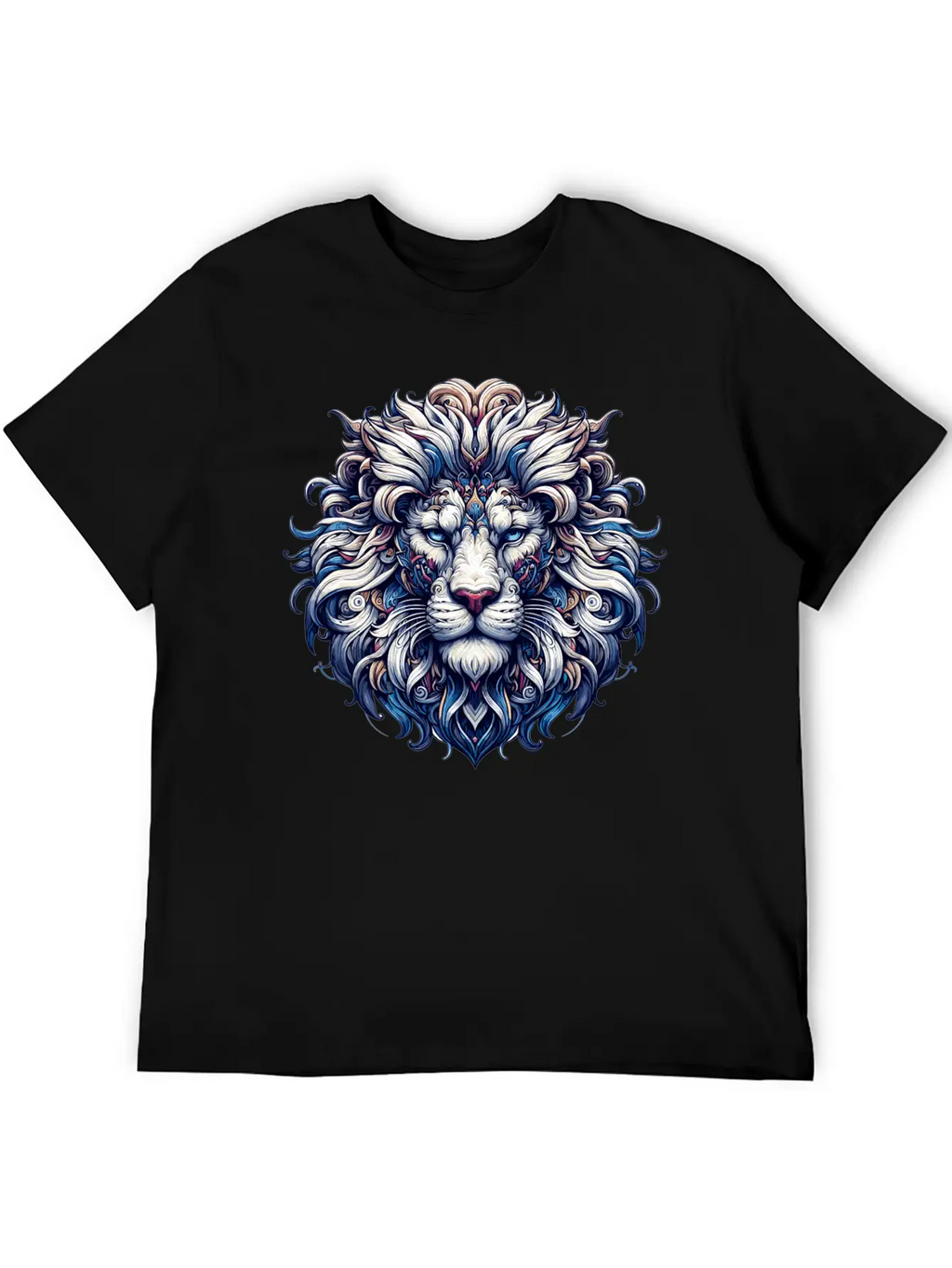 Intricate Majestic Lion: Baroque Style Elegance Unisex Casual T-Shirt – Clean Design For Daily Comfort