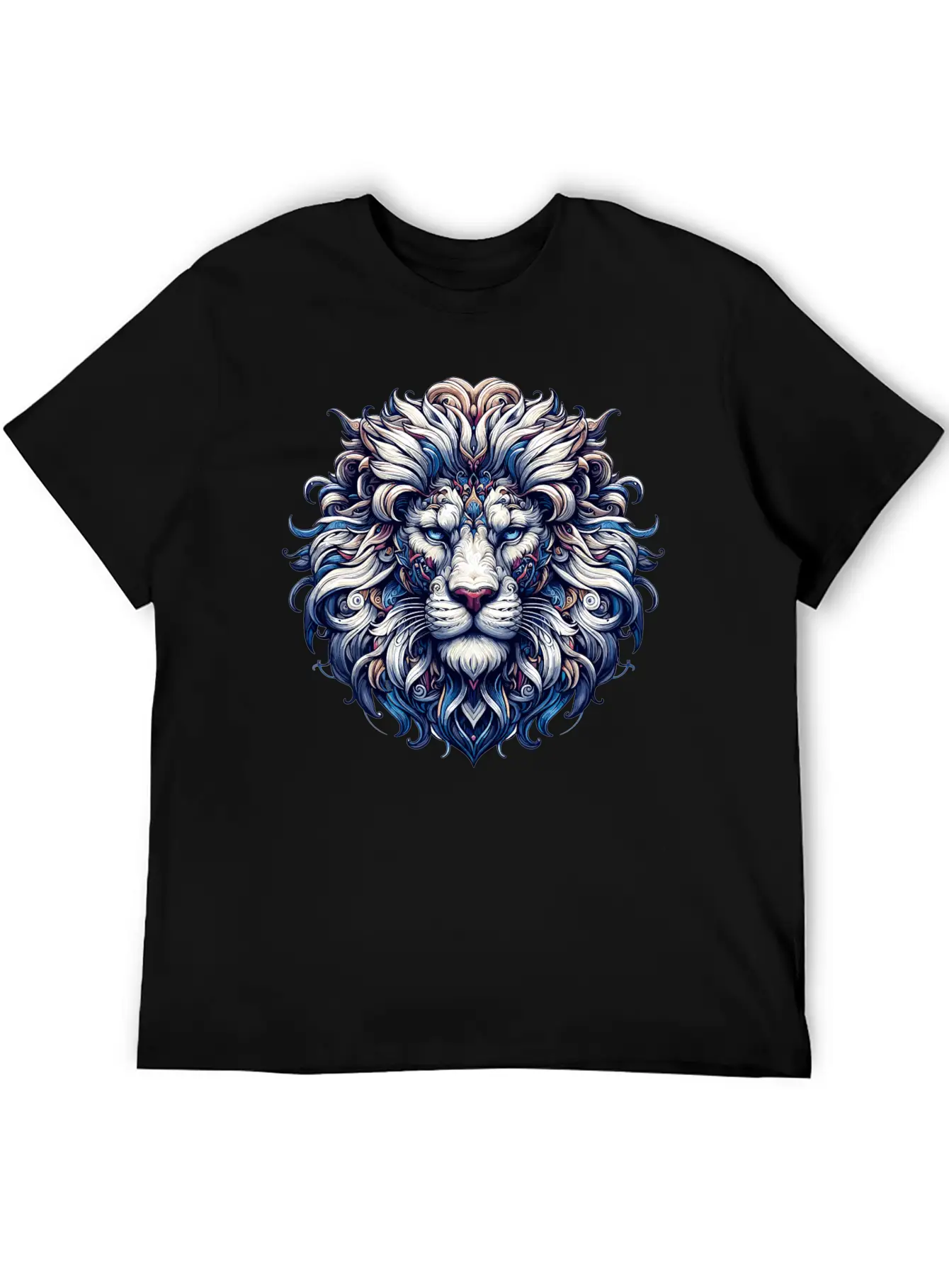 Intricate Majestic Lion: Baroque Style Elegance Unisex Casual T-Shirt – Clean Design For Daily Comfort