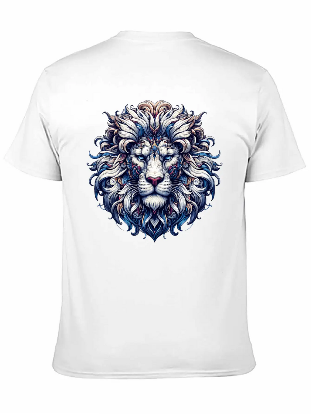Intricate Majestic Lion: Baroque Style Elegance Unisex Casual T-Shirt – Clean Design For Daily Comfort