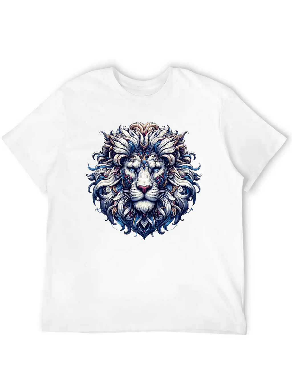 Intricate Majestic Lion: Baroque Style Elegance Unisex Casual T-Shirt – Clean Design For Daily Comfort