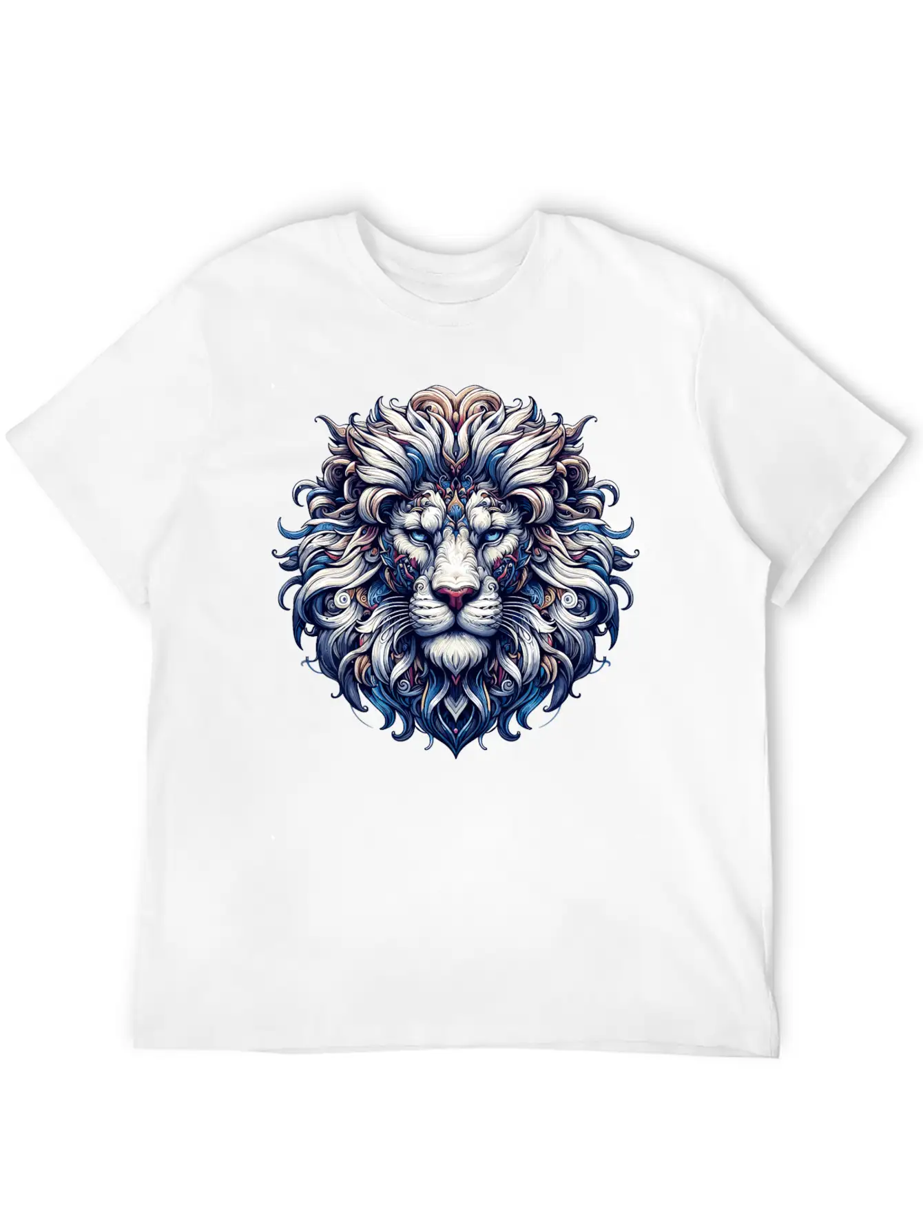 Intricate Majestic Lion: Baroque Style Elegance Unisex Casual T-Shirt – Clean Design For Daily Comfort