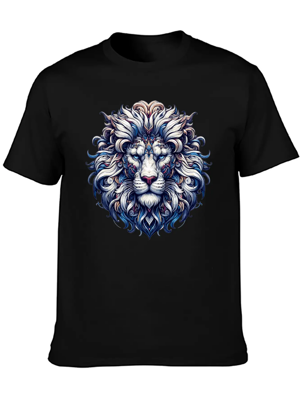 Intricate Majestic Lion: Baroque Style Elegance Unisex Casual T-Shirt – Clean Design For Daily Comfort
