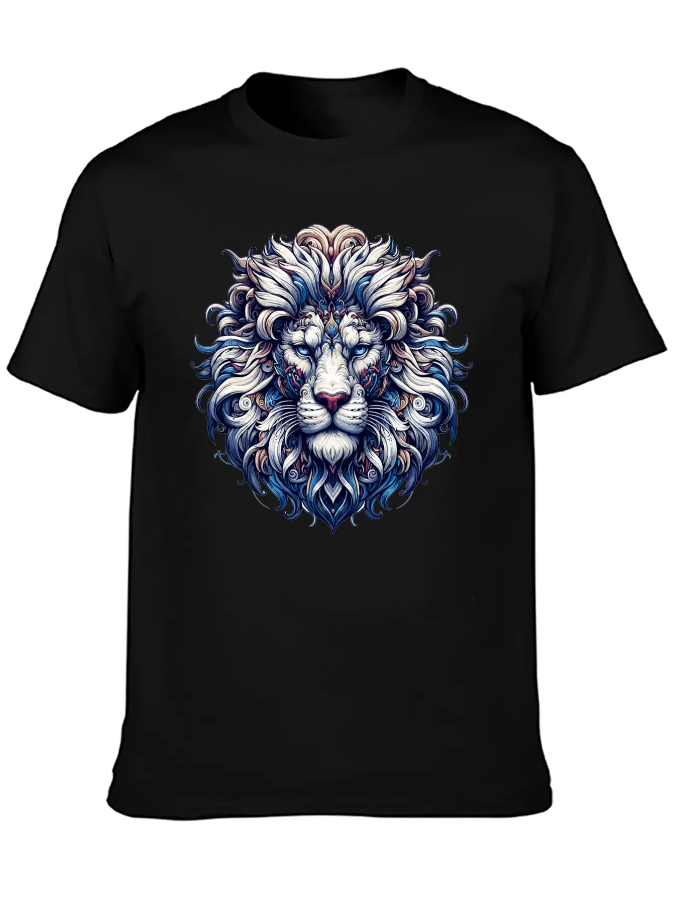 Intricate Majestic Lion: Baroque Style Elegance Unisex Casual T-Shirt – Clean Design For Daily Comfort